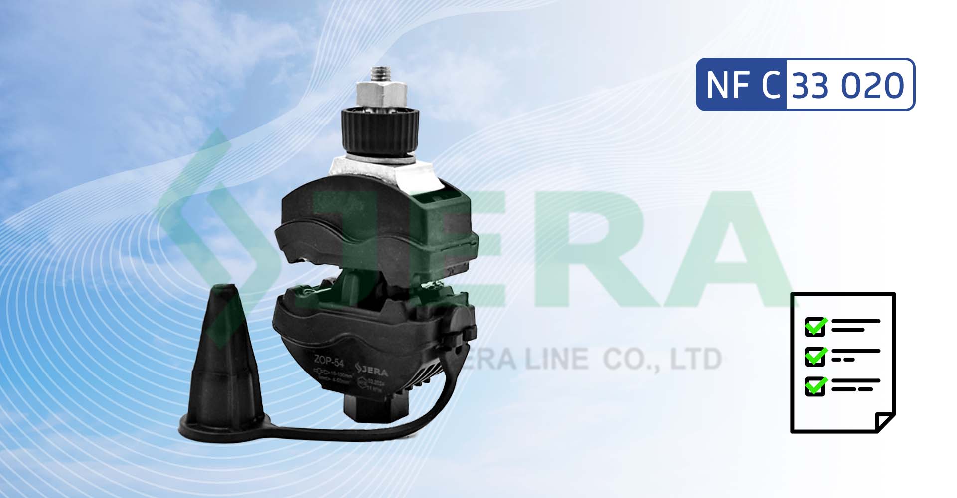 Type test of Insulation piercing connector ZOP-54, NF C33 020